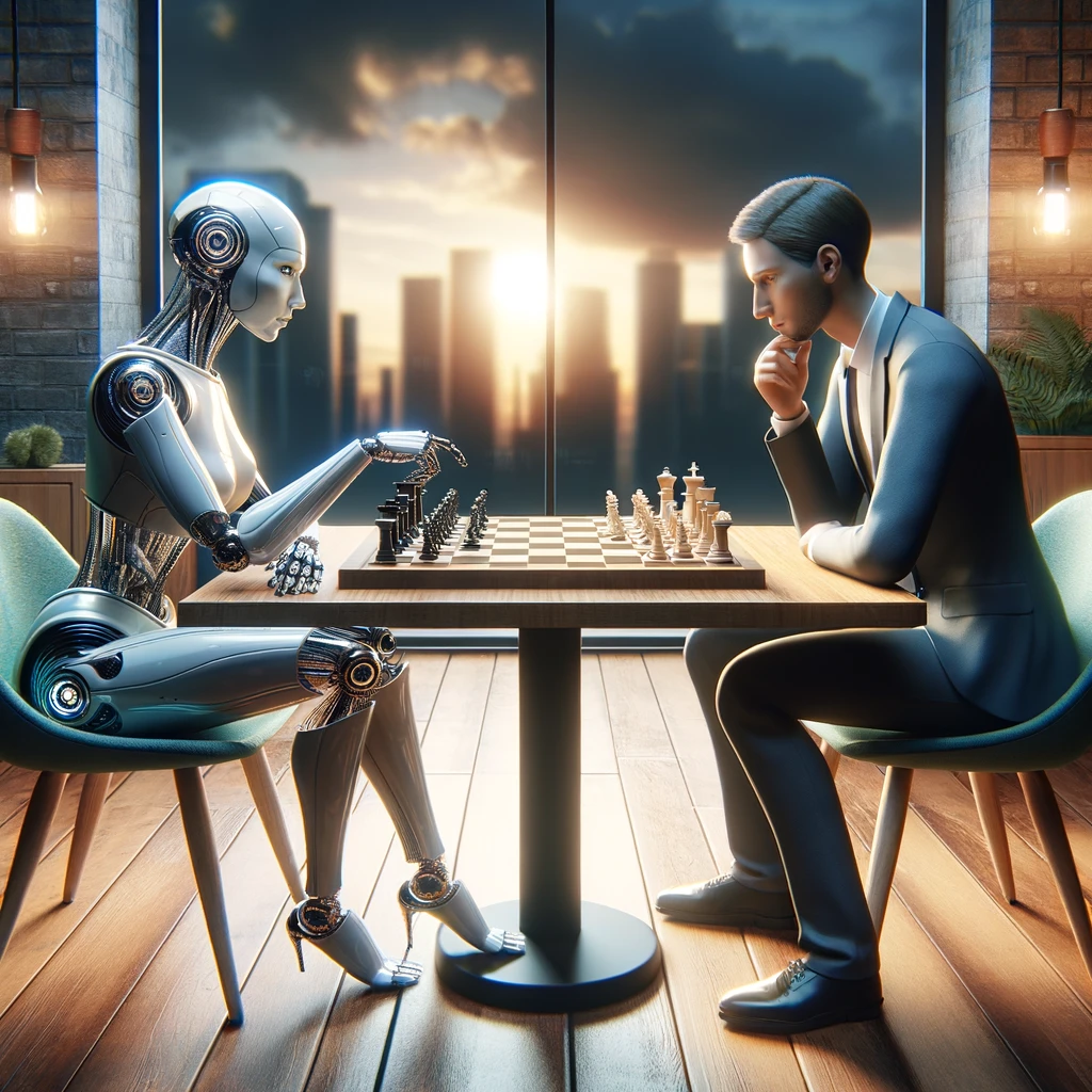 Human play chess against human